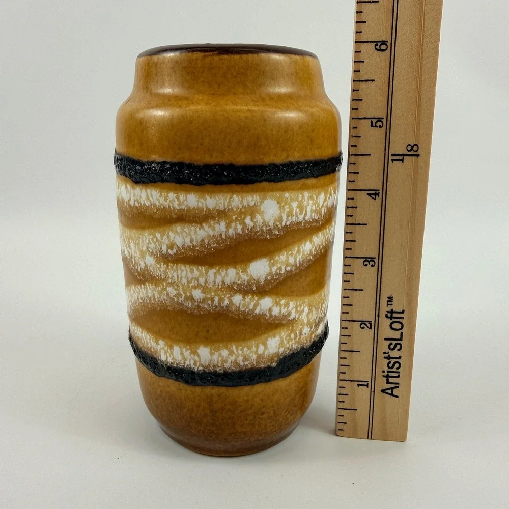 Scheurich West‎ Germany Fat Lava Pottery Vase 231-15 Mid Century Modern Ochre